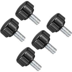 Knurled Thumb Screws, M5 Thread 10mm Thread Length 15mm Round Head, Plastic Knobs Clamping Screws - (Applications: for Sawing Machines), 5-Pieces