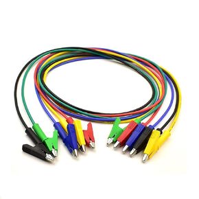 5Pcs 14 Gauge Jumper Wires Alligator Clips Heavy Duty Silicone Test Leads with Insulators Clips for Electrical Testing 5 Colors 6.6ft/2m