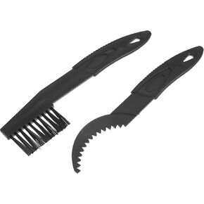 X AUTOHAUX 1 Set Chain Gear Crankset Cleaning Claw Curved Brush Long Hair Brush for Bicycle Bike Cycling Black