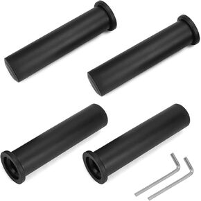 QWORK Adapter Sleeve (2 Pairs) – Convert 1" Standard to 2" Weight Plate Posts – 8" Length, 600lbs Capacity, Removable End Caps, Hex Bolt Locking, Includes Allen Keys