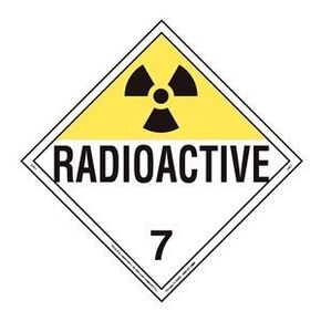 Labelmaster Z-RVW7R Radioactive Hazmat Placard, Worded, Rigid Vinyl (Pack of 25)