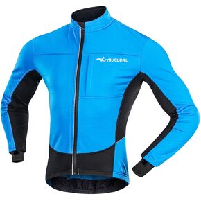 Men's Cycling Jacket Windproof and Water-Resistant Coat Winter Thermal Breathable Bike Windbreaker