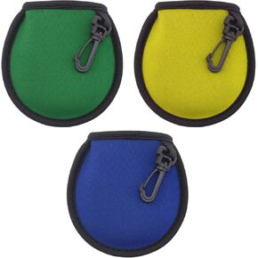 3X Portable Golf Ball Cleaner Pouch Washer Pocket Bag Holders with Hanging Clip Buckle - Black Red Camouflage/Yellow Blue Green