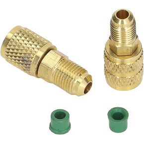 GLOGLOW Copper Swivel Adapter for R22 1/4 SAE Male X 5/16 SAE Female, R410 5/16 SAE Male X 1/4 SAE Female, Delicate Structure with Reliable Sealing
