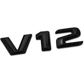 1X Chrome V12 Emblem Badge Decal Sticker for V12 Engine Auto Car Fender Trunk Tailgate Exterior Decal Sticker