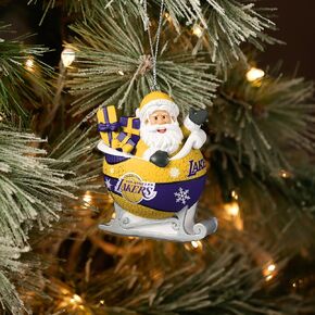 FOCO - NBA 4" Basketball Sleigh Resin Xmas Christmas Holiday Tree Hanging Ornament (New York Knicks)