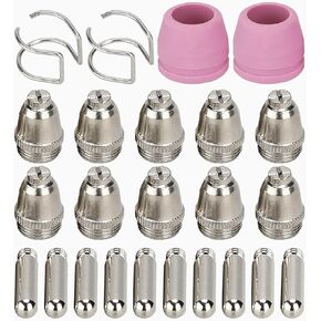P-80 Plasma Cutter Torch Consumables, 24Pcs 1.5mm Cutting Torch Nozzle Tips Electrode Kits, For BTC800DP Plasma Cutter
