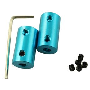 2PCS Alloy Couplings Sky Blue Motor Coupling Parts Car Boat Aero Model Couplings Fixed Coupler Motor Connector DIY Couplings for Manufacturing CNC Machine Tools