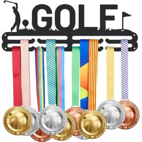 Medal Hanger Display Holder Rack for Awards, Ribbon Holder Hooks Soccer Football Personalized Race Medal Display Metal Medal Holder for Wall Sturdy Screw Set Included
