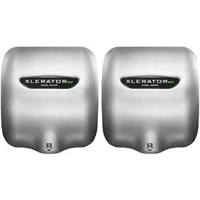 Excel Dryer XLERATOReco XL-SB-ECO 1.1N High Speed Commercial Hand Dryer, Brushed Stainless Cover, Automatic Sensor, Surface Mount, Noise Reduction Nozzle, LEED Credit, No Heat 4.5 Amps 110/120V (2 PK)