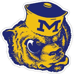 ملصق bec Retro (4 مقاسات مختلفة) ملصقات U of Michigan ملصقات من الفينيل، ألوان الفريق (3 بوصة)