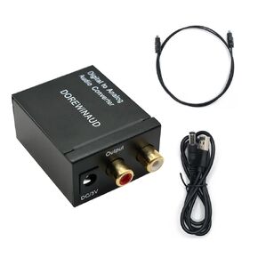 192KHz DAC Digital to Analog Audio Converter, Aluminum Signal Converter, Optical to RCA Toslink Optical to 3.5mm Adapter for PS4 HD DVD Home Cinema Systems (3.5mm Jack Adapter)