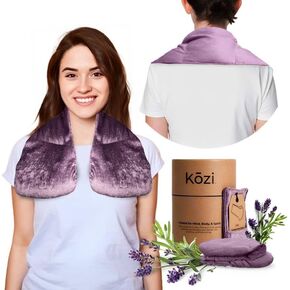 Kozi Weighted Decollete wrap microwavable| Herbal Aromatherapy Heated Neck Pillow | Heat Pack for Neck & Shoulder| Microwave Heating pad| Back Pain,Stiff Neck & Cramps Muscles Pain| Amethyst