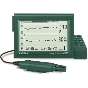 Extech RH520B: Humidity+Temperature Chart Recorder with Detachable Probe, Graphical Datalogger for Humidity/Temperature Measurements and Dew Point Calculation
