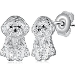 Poodle Earrings 925 Sterling Silver Poodle Stud Earrings Cute Animal Dog Jewelry Gifts for Women Girls in Kuwait
