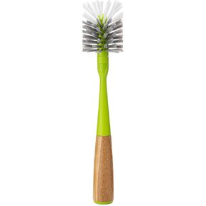 Full Circle Reach Bottle Bristle, Bamboo Handle, Green CLEANING BRUSH, with Replaceable Head