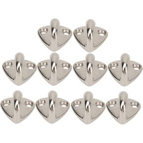 Aramox 10 Pcs Hook 316 Stainless Steel Marine Grade Clothes Coat Pad Eye Hooks Boat Hardware Convenient Hooks for Hanging Clothes, Coats, or Fenders on Your Boat