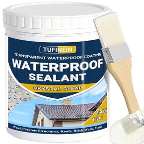 Transparent Waterproof Coating, TUFINEIN 35oz Invisible Waterproof Agent Indoor & Outdoor Waterproof Sealant Water-Based Clear Sealant Waterproof