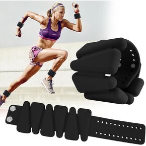 Prodigen Wrist & Ankle Weights for Women, Wearable Silicon Arm & Leg Weights, Size Adjustable Ankle Weights，Wearable Bracelet for Strength Training Walking Running Yoga Pilates Jogging for Men Set of 2