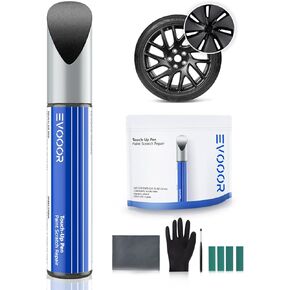 for Tesla Wheel Touch Up Paint with Curb Rash Repair Kit - DIY Kit with Color-matched Touch Up Paint (Startlight Silver(fits Model 3 19''/Model Y19''))