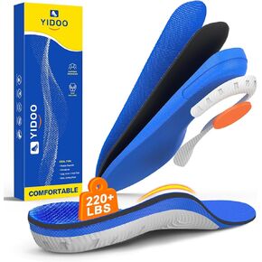220+lbs Plantar Fasciitis High Arch Support Insoles Men Women-Orthotics Shoe Inserts Flat Feet Pain Relief,Work Sneakers Shoe Insoles -Standing All Day Heavy Duty Support,M (M 8.5-9.5/WM 9.5-11)