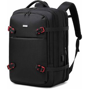 50L Carry on Backpack,Expandable Extra Large Travel Daypack Backpack Airplane Approved Weekender Backpack for Men and Women, with USB Charging Port Fits 17.3 Inch Laptop,Black
