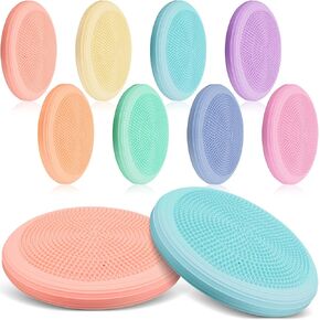 Libima 8 Pcs Wiggle Seat for Sensory Kids Inflated Wobble Cushion Sensory Seat Flexible Seating for Classroom, Balance Disc with Needle Pump Wobble Cushion for Kids Children