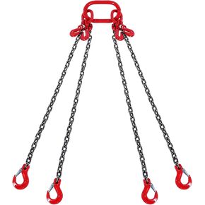 VEVOR Chain Sling, 5/16 inch x 10 ft Lifting Chains with Hooks, G80 Engine Chain Hoist Lifts, 11000 lbs/5 Ton Lifting Sling Chains for Engine Hoist, Engine Lift Chain with 4 Leg Grab Hooks & Adjusters in Saudi Arabia
