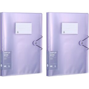 PATIKIL 12.1 x 10.6 Inches Portfolio Binder Folder, 2 Pcs Display 30 Pocket Presentation Book with Plastic Sheet Protector Sleeves for Artwork Documents