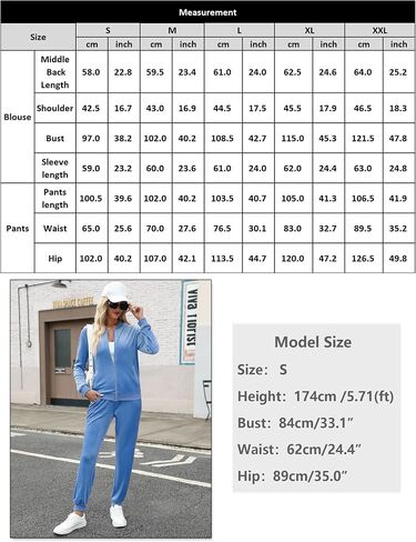 Marvmys Women's Velour Tracksuit Full Zip Up Sweatsuits Set 2 Piece Outfits Jogger Set in Kuwait