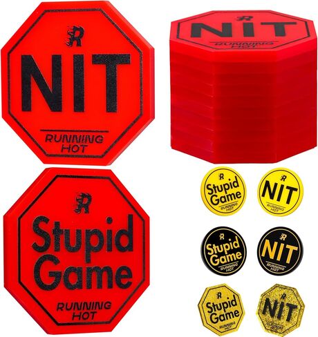 RUNNING HOT Nit Button Set for Texas Hold'em & Omaha Poker (Pack of 10) - Professional Chips for The Stand-Up Game - Enhance Your Play in Saudi Arabia