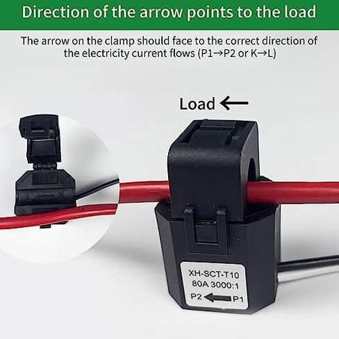 مراقبة استهلاك الطاقة في الوقت الحقيقي عداد الكهرباء مع المشبك لتطبيقات المتجر AC90‑250V in Saudi Arabia
