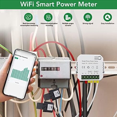 مراقبة استهلاك الطاقة في الوقت الحقيقي عداد الكهرباء مع المشبك لتطبيقات المتجر AC90‑250V in Saudi Arabia