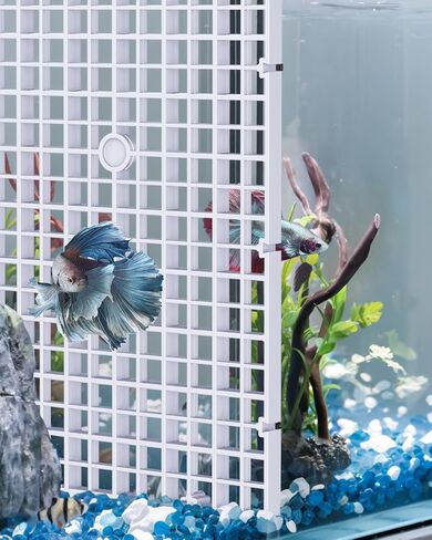 Pawfly 4 Pack Aquarium Fish Tank Divider, Plastic Aquarium Grid Divider, Egg Crate Divider Tray Grid Fish Tank Bottom Isolation Separator for Aquarium Fish and Plants, Black in Kuwait