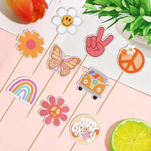 9 PCS Hippie Party Honeycomb Table Centerpiece Peace Sign Hand Butterfly Dasiy Flower Bus 60s Retro Boho Two Groovy Table Toppers Centerpieces Decorations for Hippie Carnival Birthday Party Supplies in Kuwait