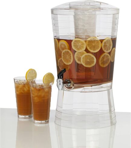 CreativeWare Sculptured Beverage Dispenser, 3 Gallon, Clear in Saudi Arabia