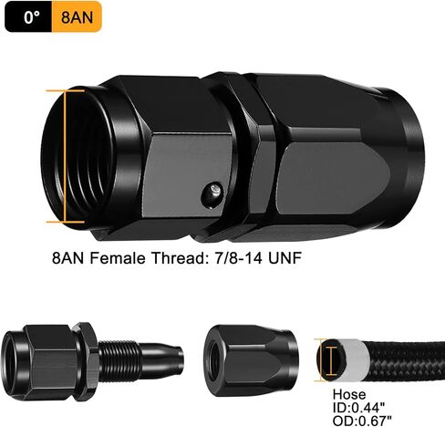 10AN 90 Degree Swivel Hose End Fitting Aluminum Seal AN Hose End Fitting for Braided Fuel Line in Kuwait