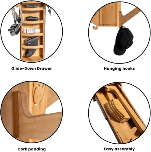 Sun Rack, 3 & 4-Boards Surfboard Wall Mount Display, Surf Rack for Surfboards, Longboards, Snowboards, Skis, Kiteboards, Skimboards, Wakeboards, Glide-down Drawer in Saudi Arabia