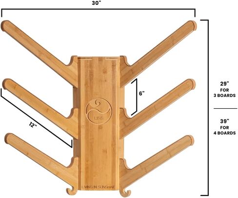 Sun Rack, 3 & 4-Boards Surfboard Wall Mount Display, Surf Rack for Surfboards, Longboards, Snowboards, Skis, Kiteboards, Skimboards, Wakeboards, Glide-down Drawer in Saudi Arabia