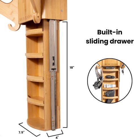 Sun Rack, 3 & 4-Boards Surfboard Wall Mount Display, Surf Rack for Surfboards, Longboards, Snowboards, Skis, Kiteboards, Skimboards, Wakeboards, Glide-down Drawer in Saudi Arabia
