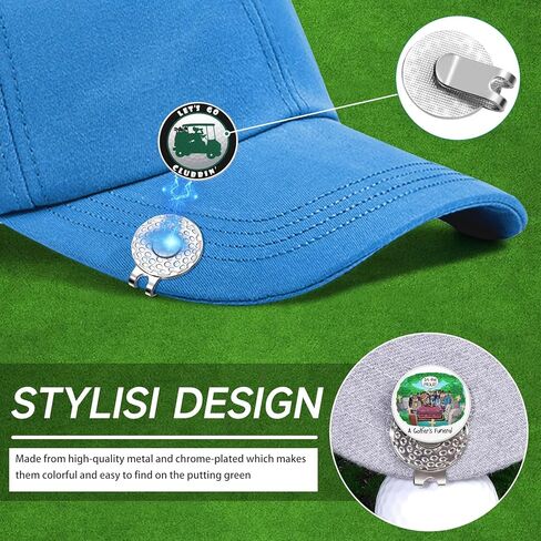 Magnetic Golf Ball Markers for Hat, Funny Enamel Golf Ball Marker with Magnetic Hat Clip for Golf Hats Bags Gloves Accessories in Saudi Arabia