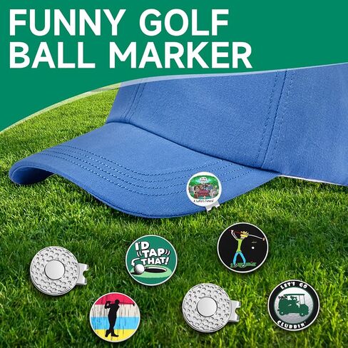 Magnetic Golf Ball Markers for Hat, Funny Enamel Golf Ball Marker with Magnetic Hat Clip for Golf Hats Bags Gloves Accessories in Saudi Arabia