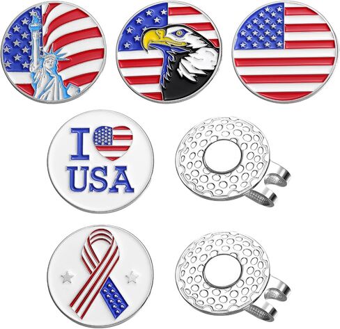 Magnetic Golf Ball Markers for Hat, Funny Enamel Golf Ball Marker with Magnetic Hat Clip for Golf Hats Bags Gloves Accessories in Saudi Arabia