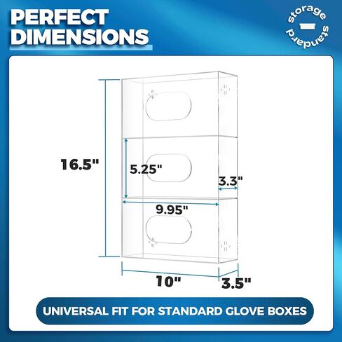 Double Glove Box Holder Wall Mount Glove Dispenser - Disposable Glove Holder Wall Mount Glove Station for Medical Gloves, Multipurpose Kitchen Gloves Holder - Includes Hanging Hardware in Kuwait