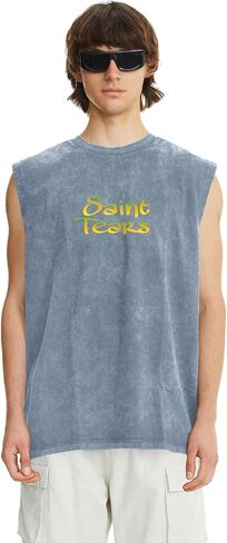 Arnodefrance Unisex Vintage Graphic Tank Tops Oversized Sleeveless Tshirts Cotton Workout Tank Top in Kuwait