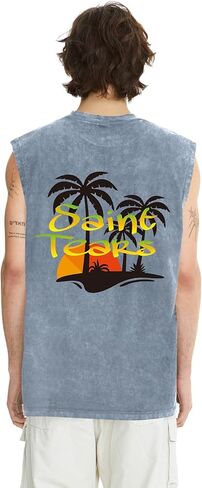 Arnodefrance Unisex Vintage Graphic Tank Tops Oversized Sleeveless Tshirts Cotton Workout Tank Top in Kuwait