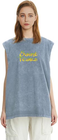 Arnodefrance Unisex Vintage Graphic Tank Tops Oversized Sleeveless Tshirts Cotton Workout Tank Top in Kuwait