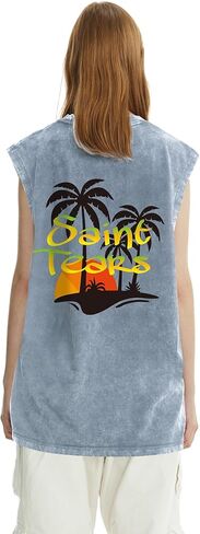 Arnodefrance Unisex Vintage Graphic Tank Tops Oversized Sleeveless Tshirts Cotton Workout Tank Top in Kuwait