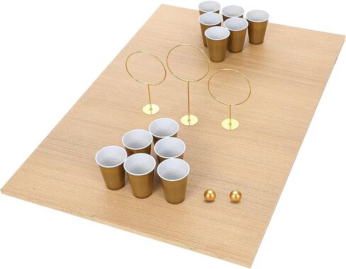 Party Beverage Game Set Includes 3 Sizes Large Goal Posts 22 Party Cups and 10 Balls Throwing Game for Indoor Outdoor House Wizard Theme Parties Beach Wedding Birthdays, Golden in Saudi Arabia