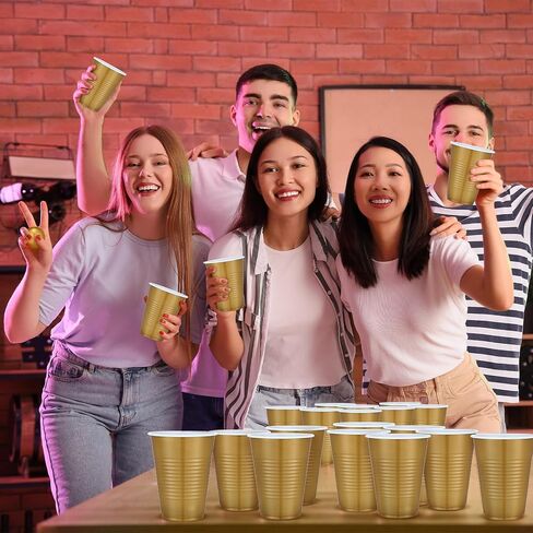 Party Beverage Game Set Includes 3 Sizes Large Goal Posts 22 Party Cups and 10 Balls Throwing Game for Indoor Outdoor House Wizard Theme Parties Beach Wedding Birthdays, Golden in Saudi Arabia